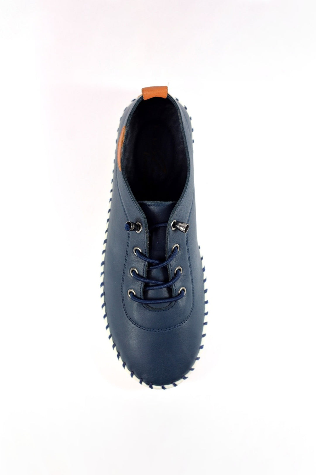 Lunar FLE030 Navy St Ives Leather Plimsolls