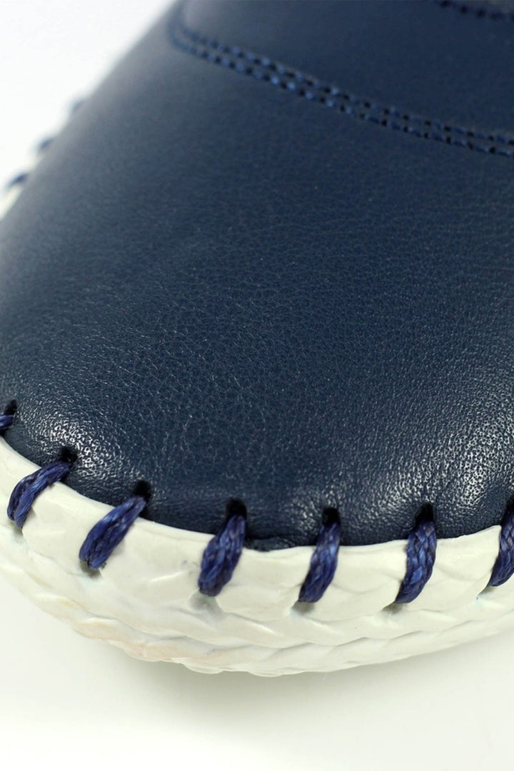 Lunar FLE030 Navy St Ives Leather Plimsolls