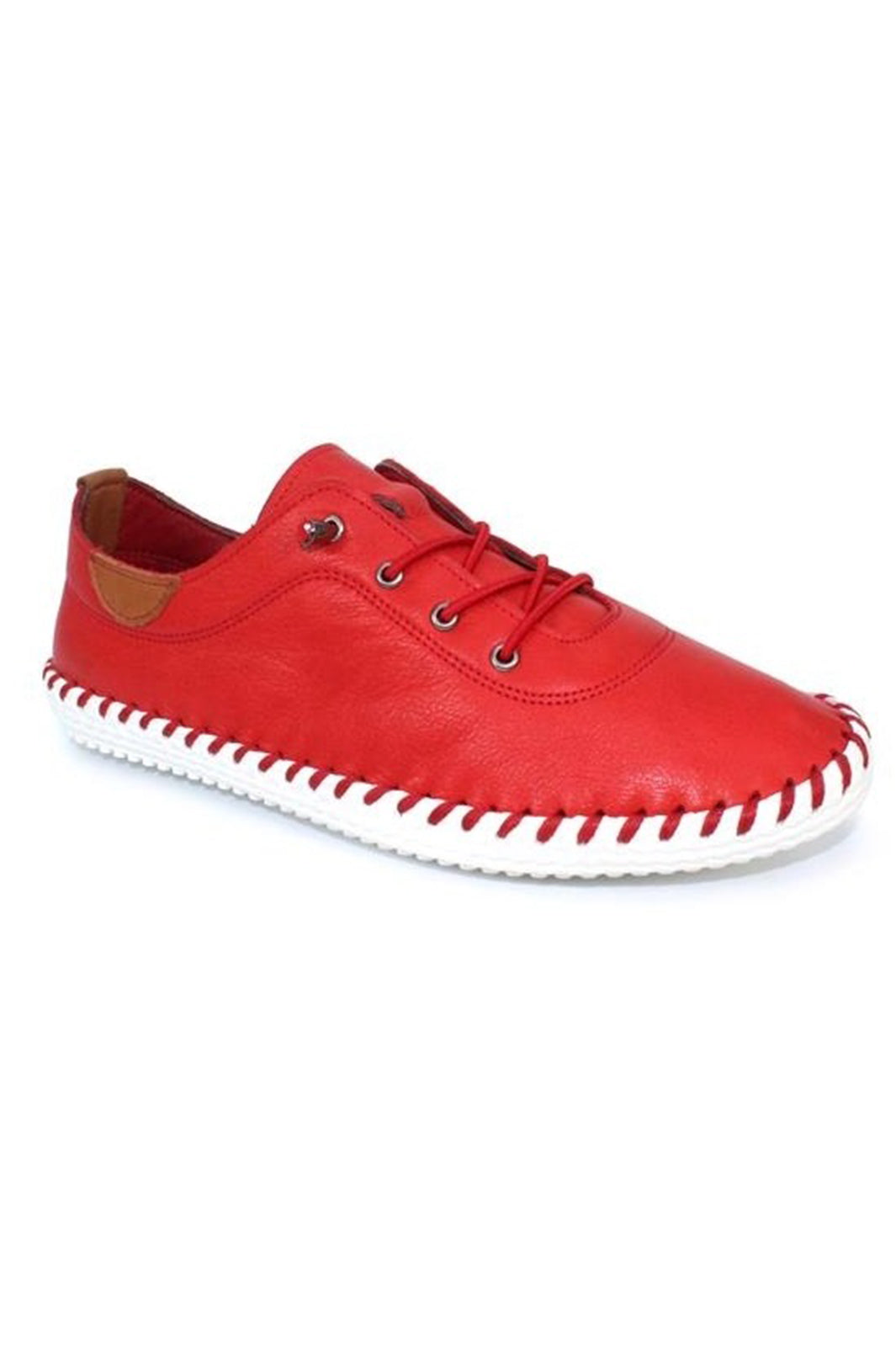 Lunar FLE030 Red St Ives Leather Plimsolls