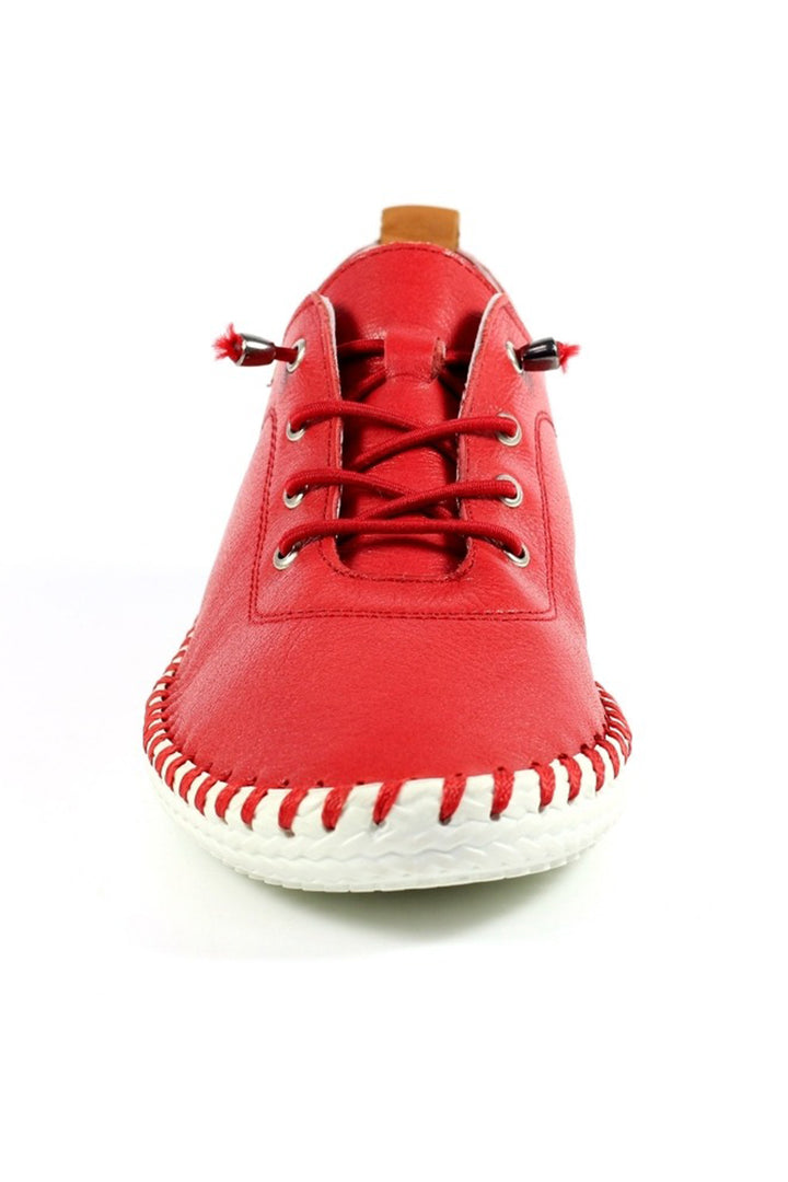 Lunar FLE030 Red St Ives Leather Plimsolls