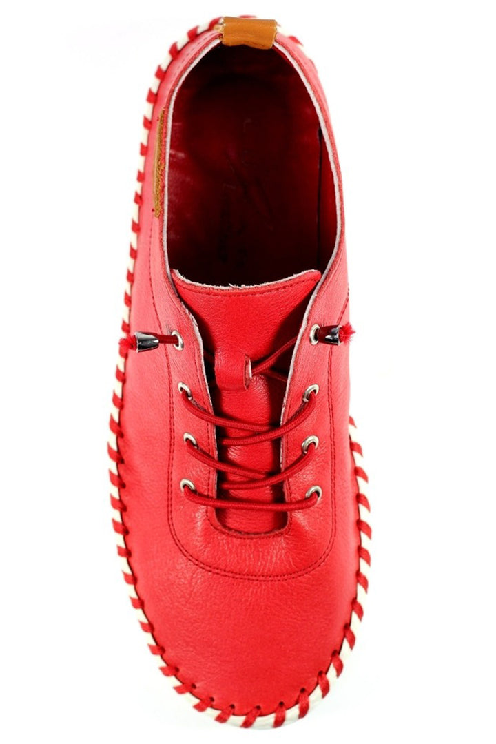 Lunar FLE030 Red St Ives Leather Plimsolls