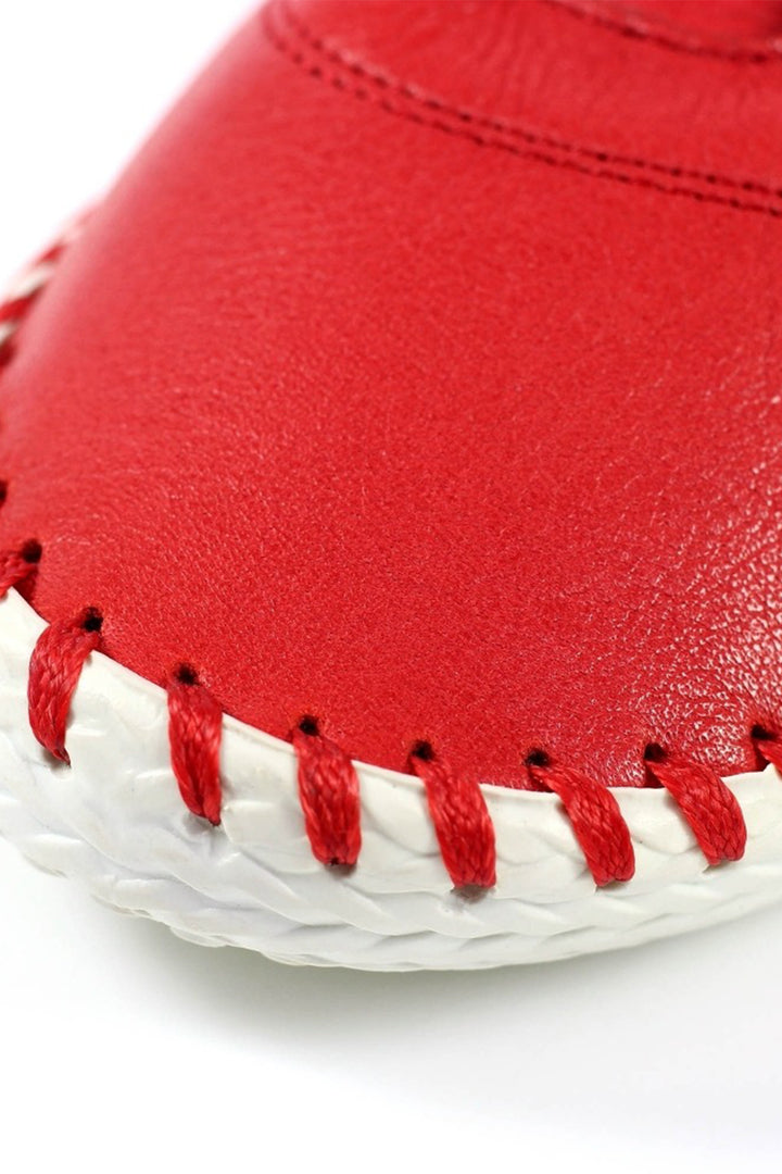 Lunar FLE030 Red St Ives Leather Plimsolls