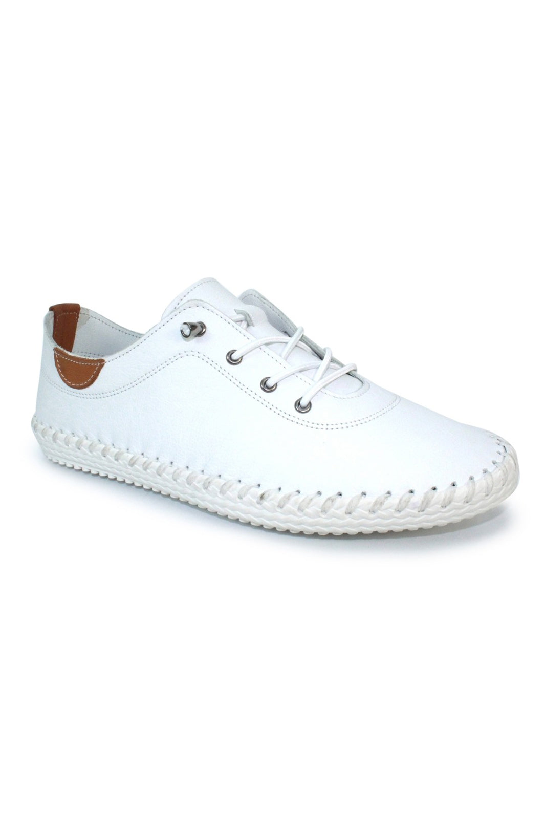 Lunar FLE030 White St Ives Plimsole Trainers