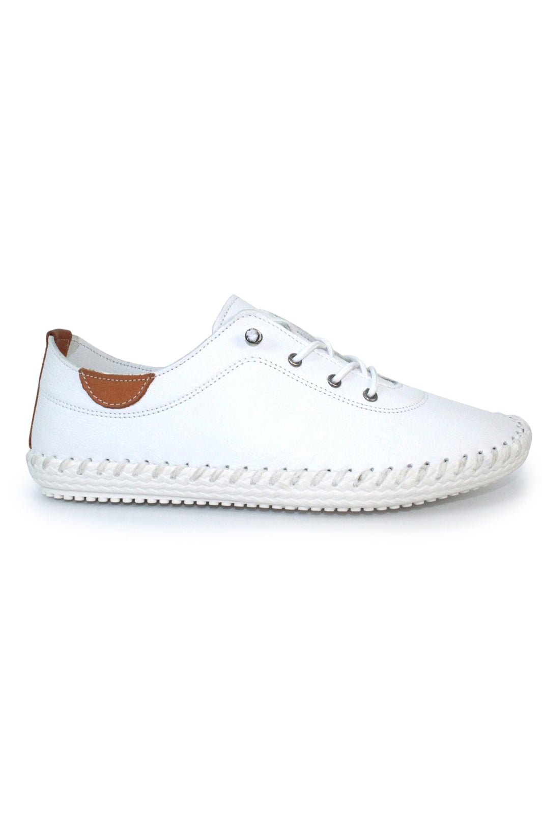 Lunar FLE030 White St Ives Plimsole Trainers