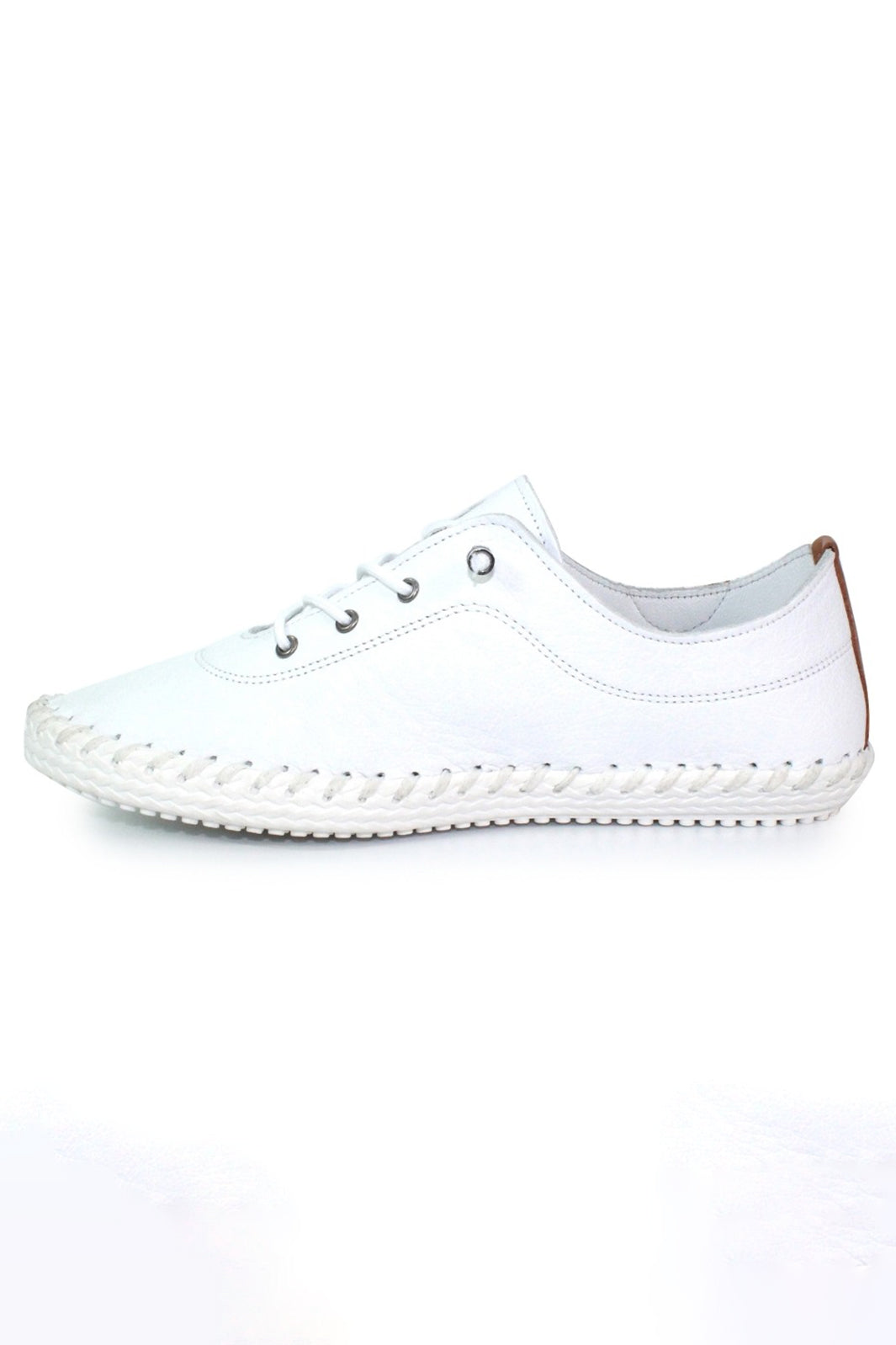 Lunar FLE030 White St Ives Plimsole Trainers