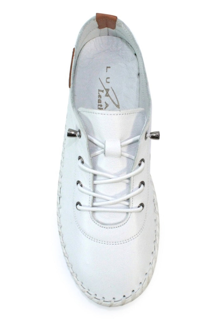 Lunar FLE030 White St Ives Plimsole Trainers