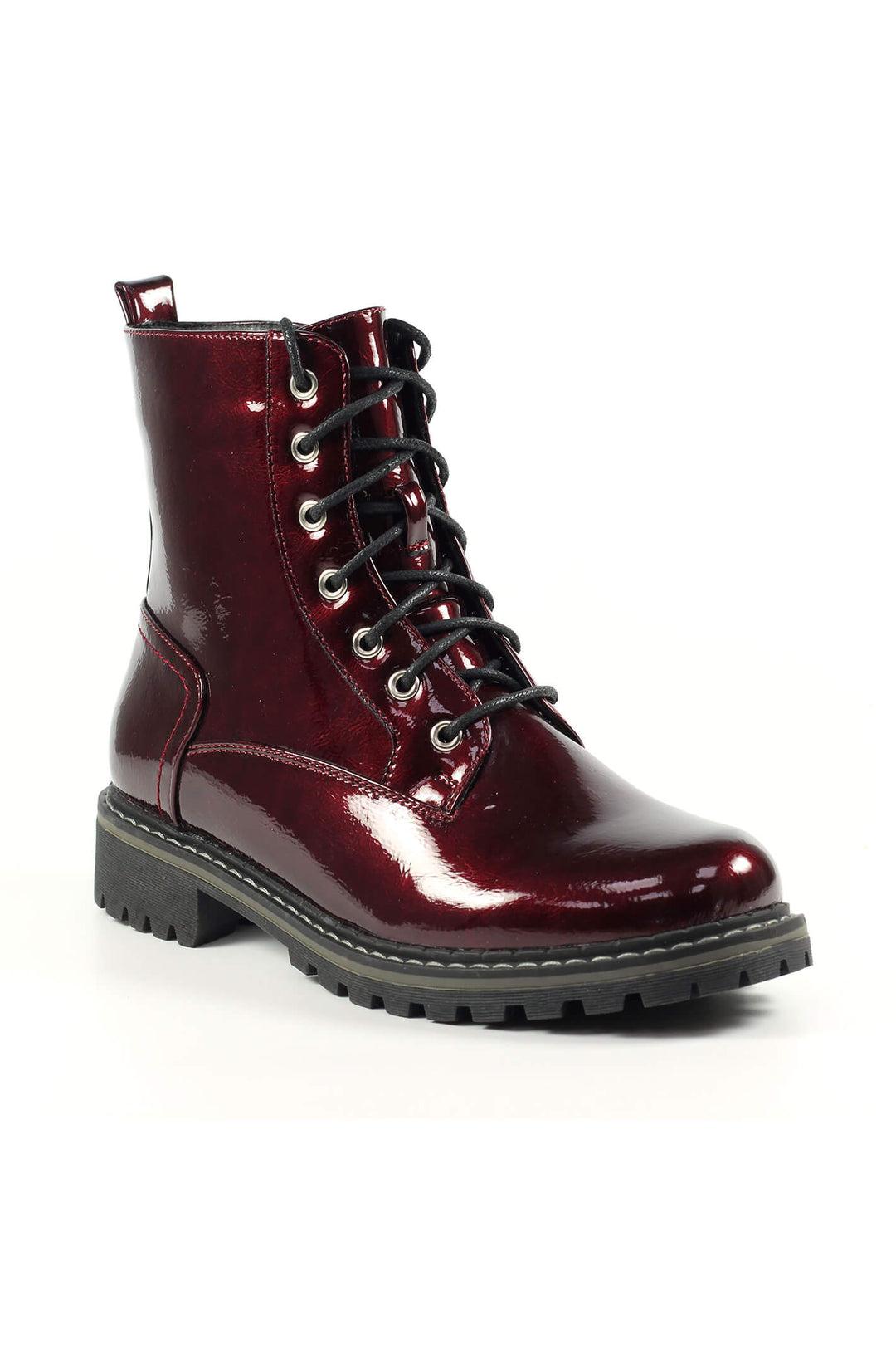 Lunar GLW011 Nala Burgundy Red Patent Boots - Experience Boutique