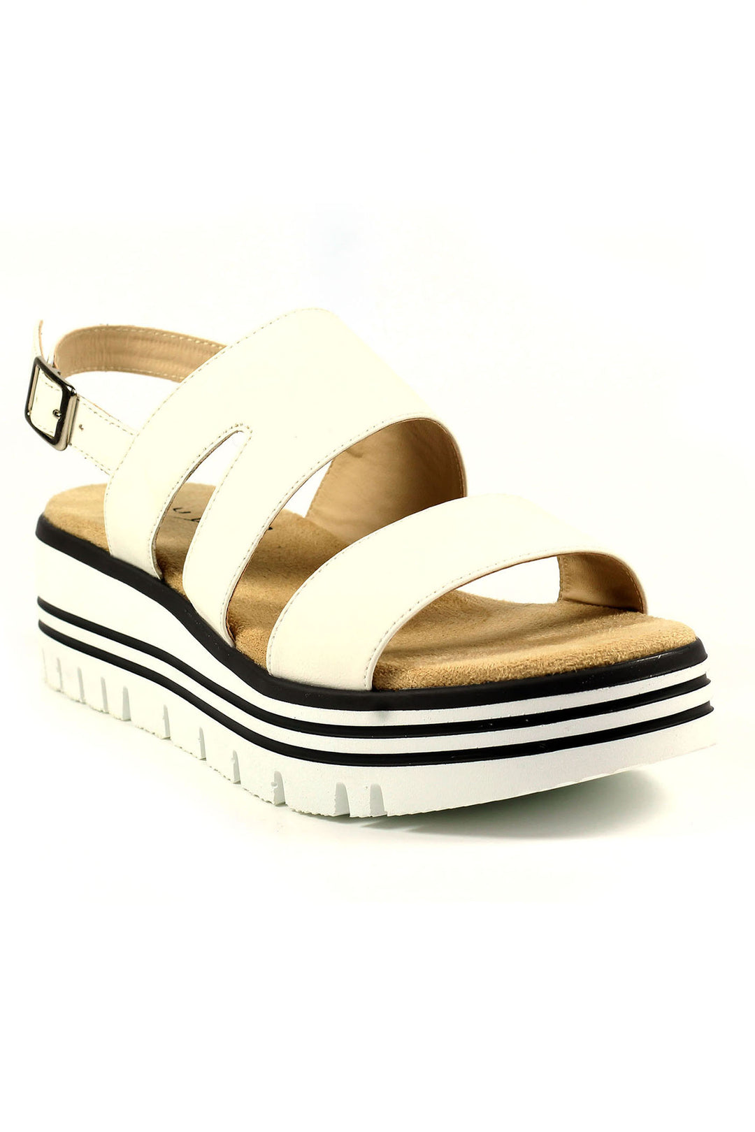 Lunar JLB007 White Jocelyn Wedge Sandals - Experience Boutique