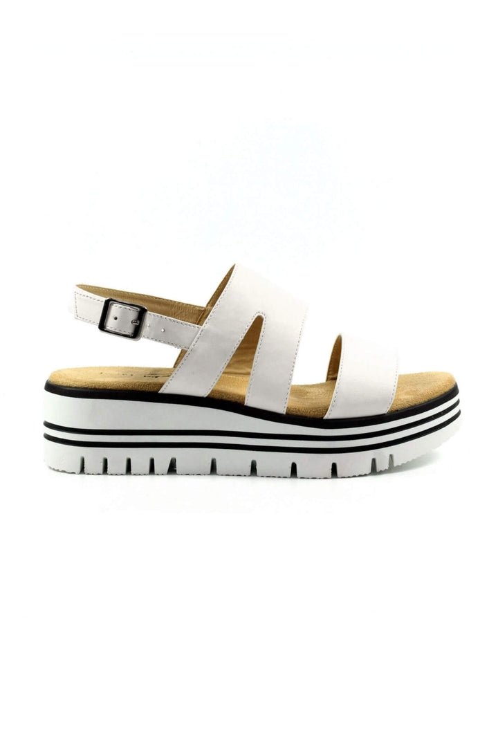 Lunar JLB007 White Jocelyn Wedge Sandals