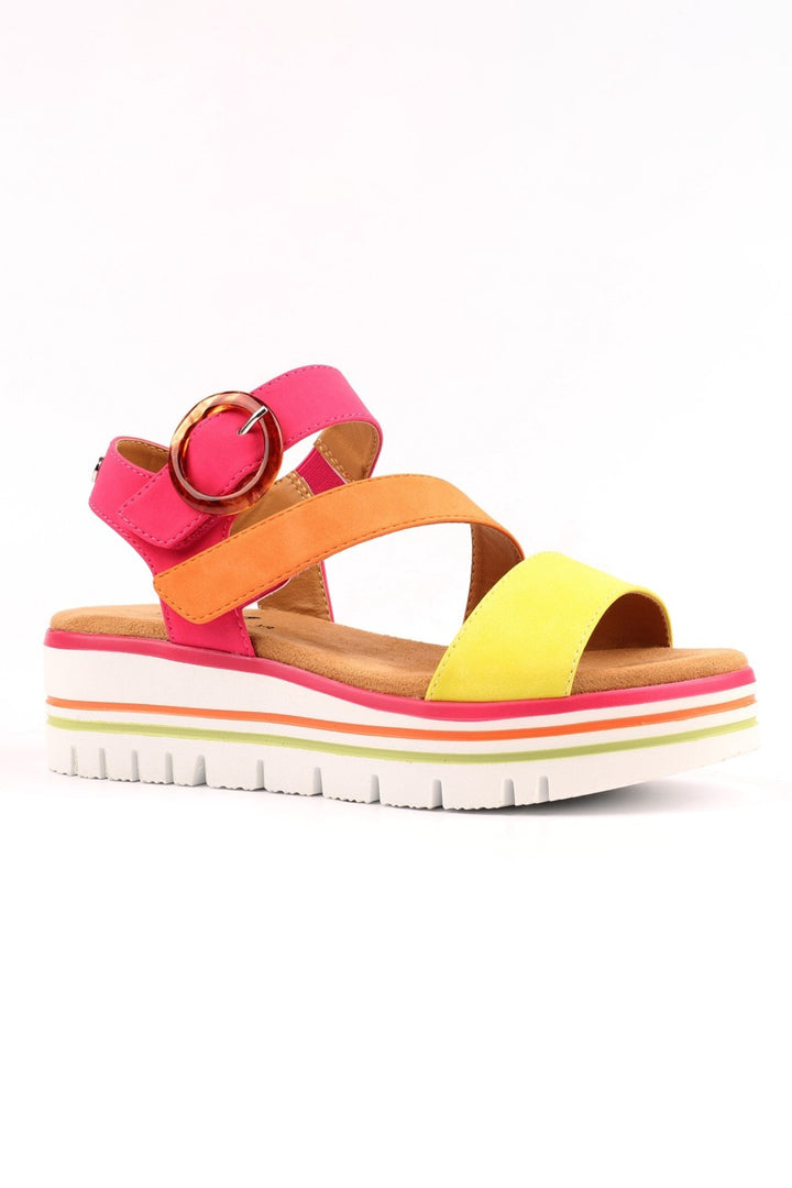 Lunar JLB021 Issy Fuchsia Multicolour Strap Sandals