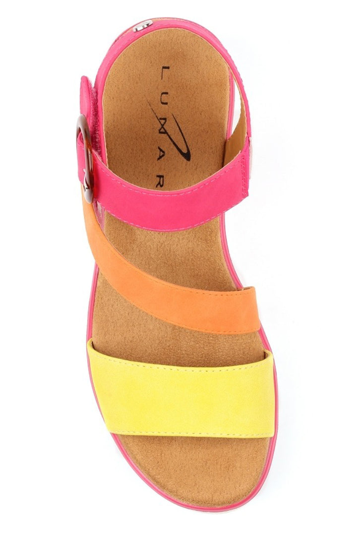 Lunar JLB021 Issy Fuchsia Multicolour Strap Sandals