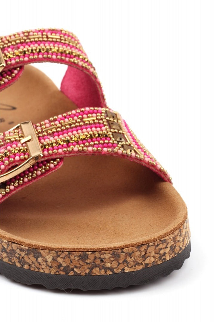 Lunar JLC010 Pink Skyrise Beaded Sandals