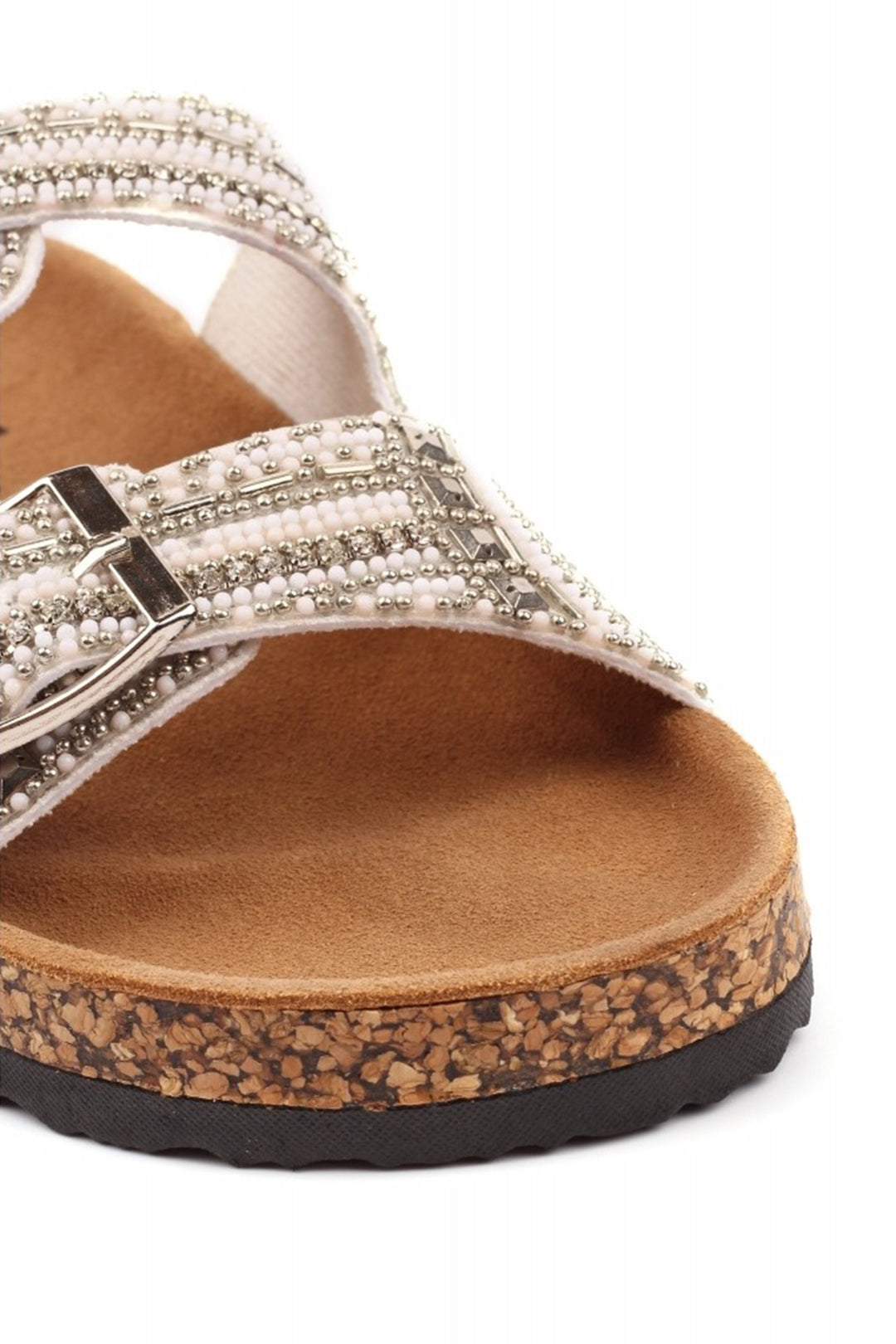 Lunar JLC010 White Skyrise Beaded Sandals