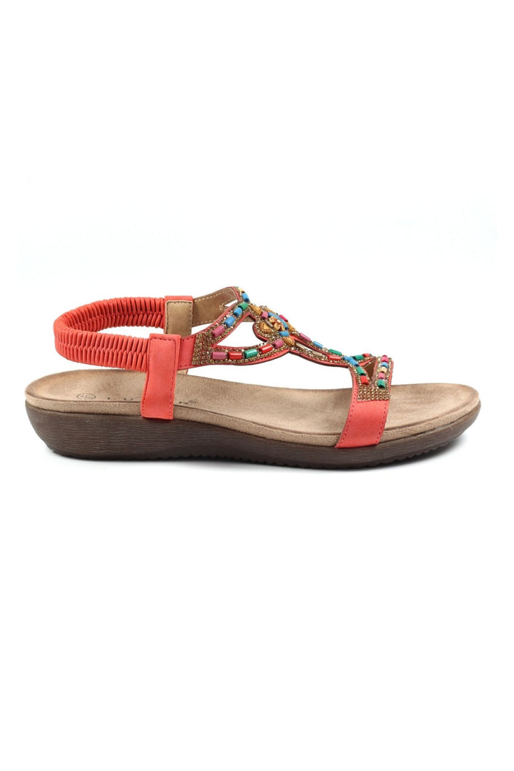 Lunar JLH331 Orange Mariella Beaded Sandal