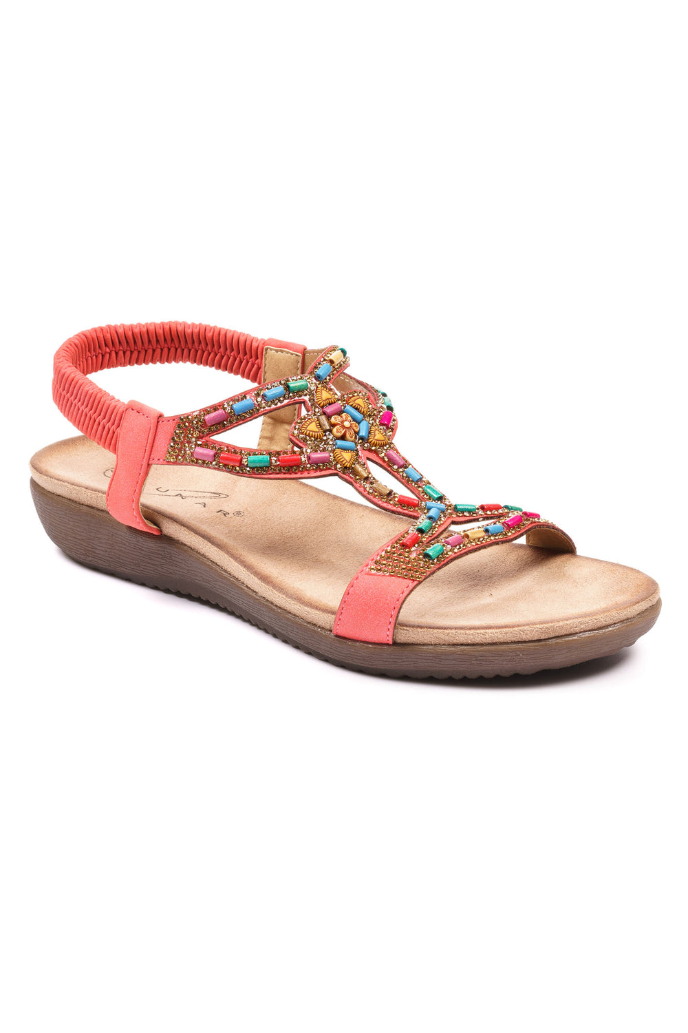 Lunar JLH331 Orange Mariella Beaded Sandal - Experience Boutique