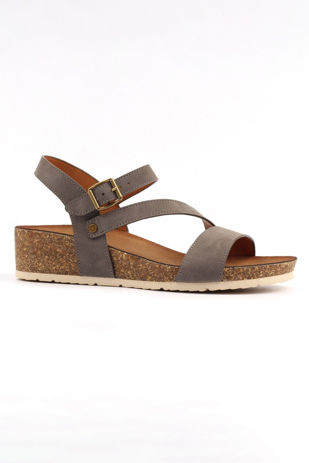 Lunar JLH358 Cluster Grey Faux Suede Sandals