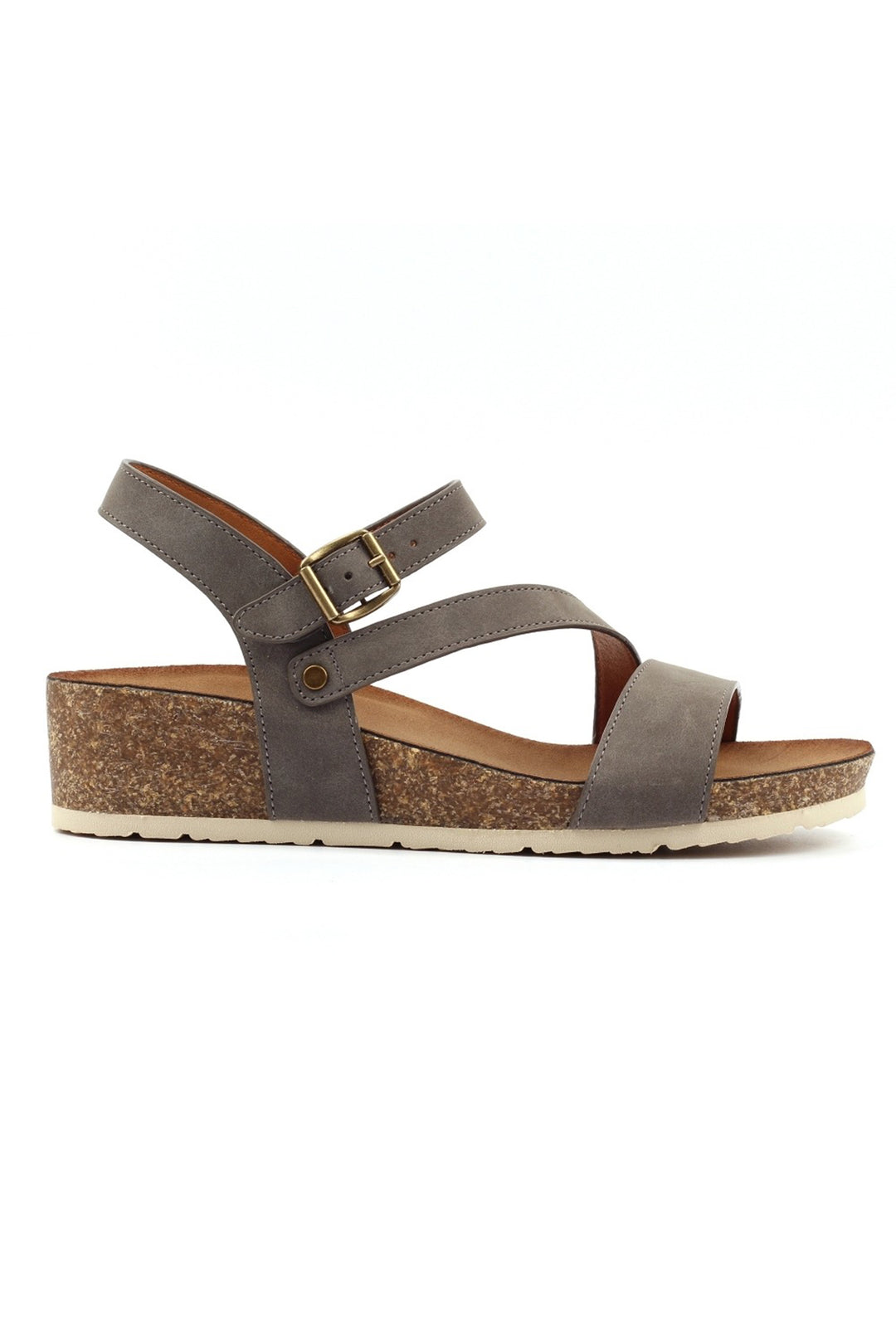 Lunar JLH358 Cluster Grey Faux Suede Sandals