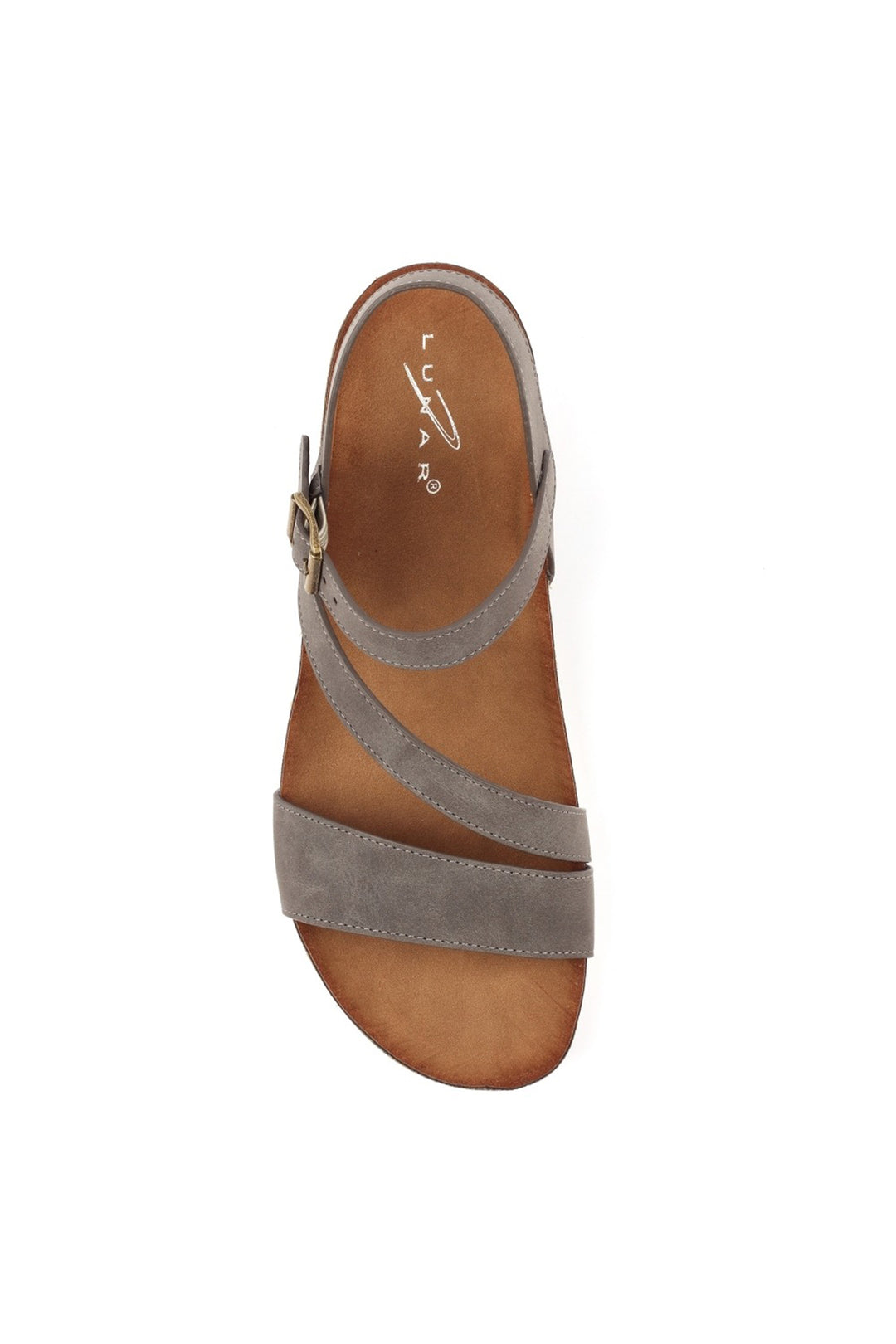 Lunar JLH358 Cluster Grey Faux Suede Sandals
