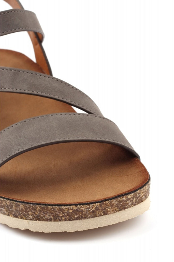Lunar JLH358 Cluster Grey Faux Suede Sandals