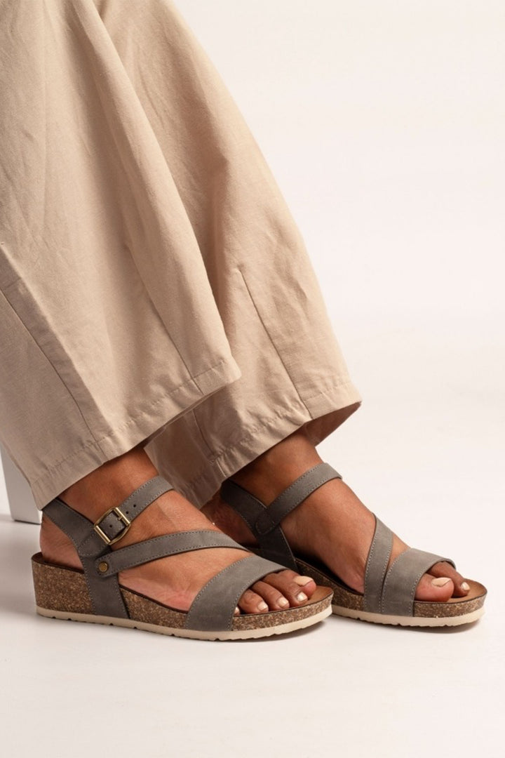 Lunar JLH358 Cluster Grey Faux Suede Sandals