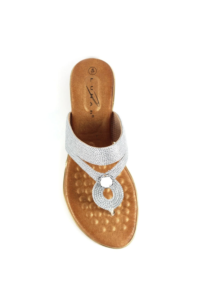 Lunar JLH396 Metallic Silver Ezra Sandal