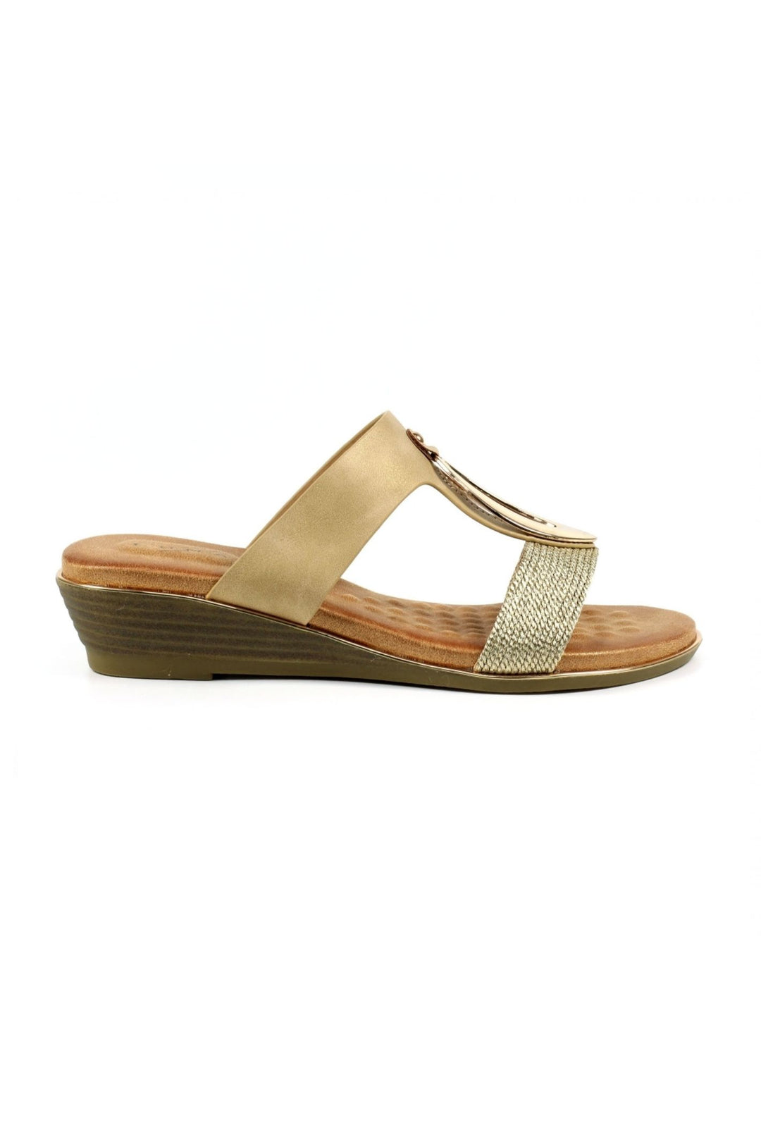 Lunar JLH434 Beige Porto Wedge Sandals