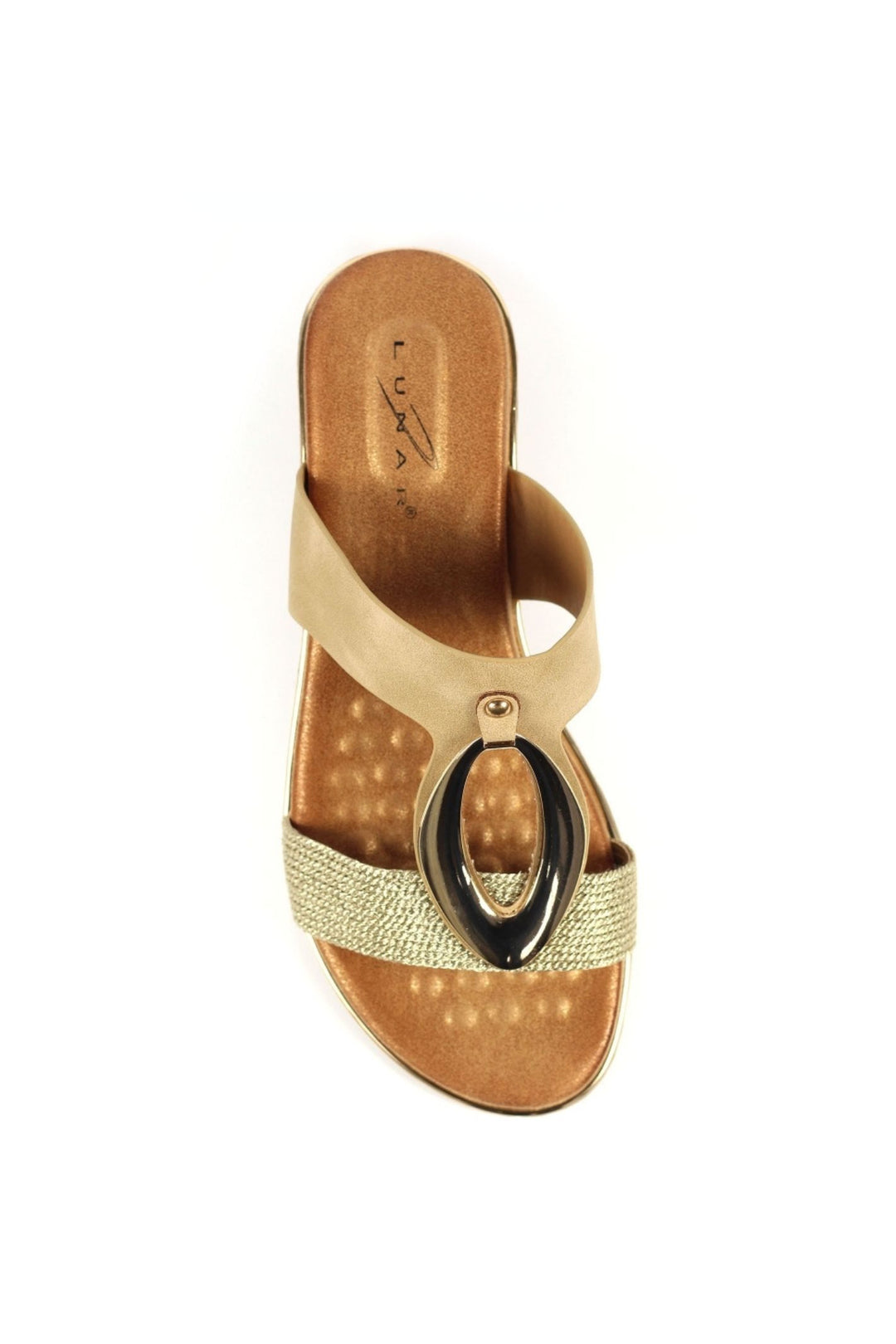 Lunar JLH434 Beige Porto Wedge Sandals