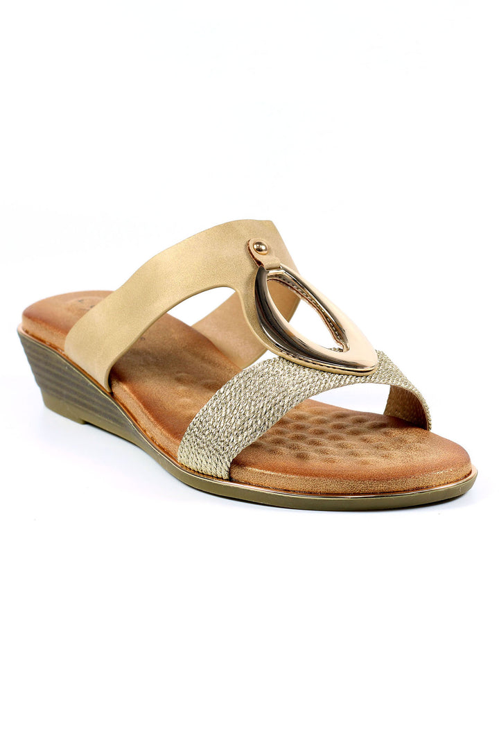 Lunar JLH434 Beige Porto Wedge Sandals - Experience Boutique