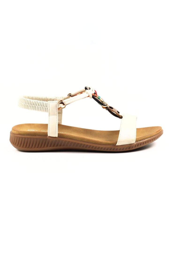 Lunar JLH475 White Brava Sandals