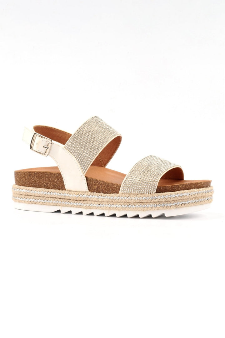 Lunar JLH549 Emery Silver Flatform Sandal