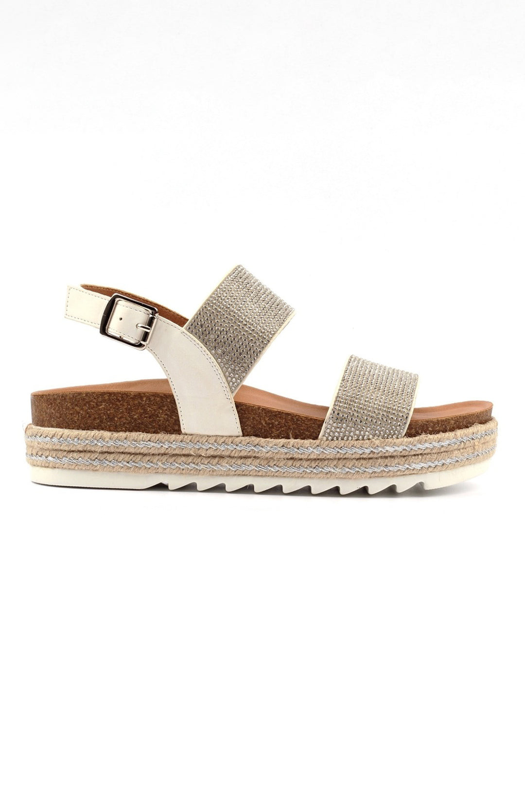 Lunar JLH549 Emery Silver Flatform Sandal