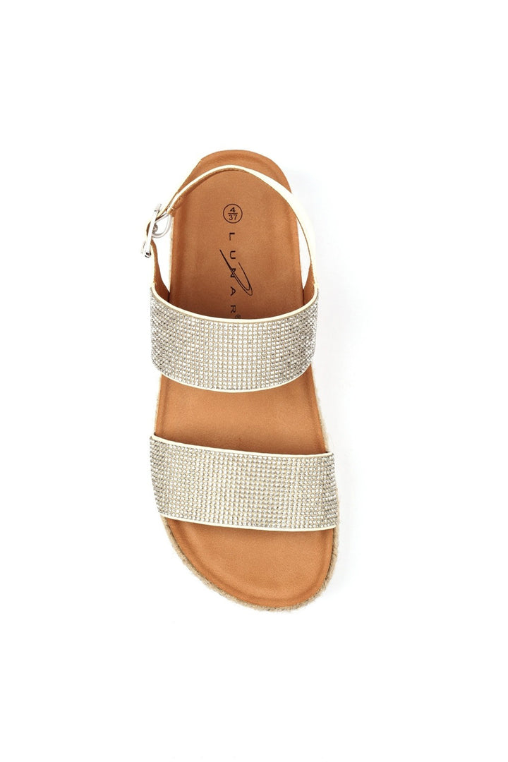 Lunar JLH549 Emery Silver Flatform Sandal