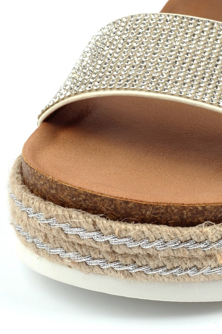 Lunar JLH549 Emery Silver Flatform Sandal
