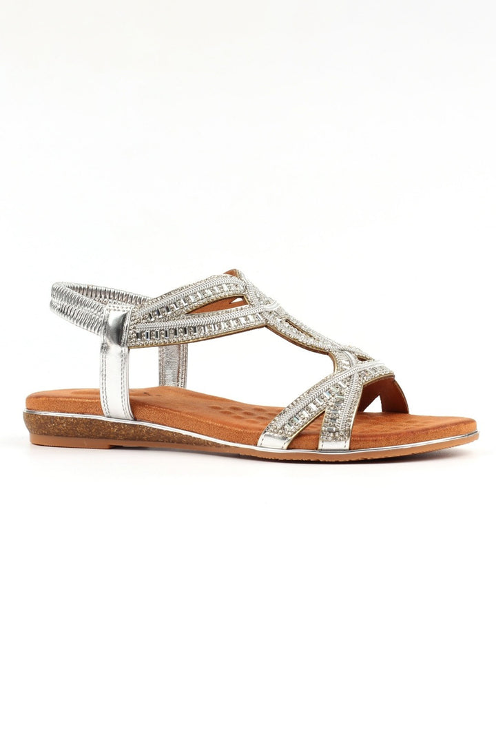 Lunar JLH603 Carrie Silver Jewel Sandals