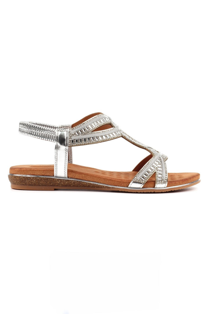 Lunar JLH603 Carrie Silver Jewel Sandals