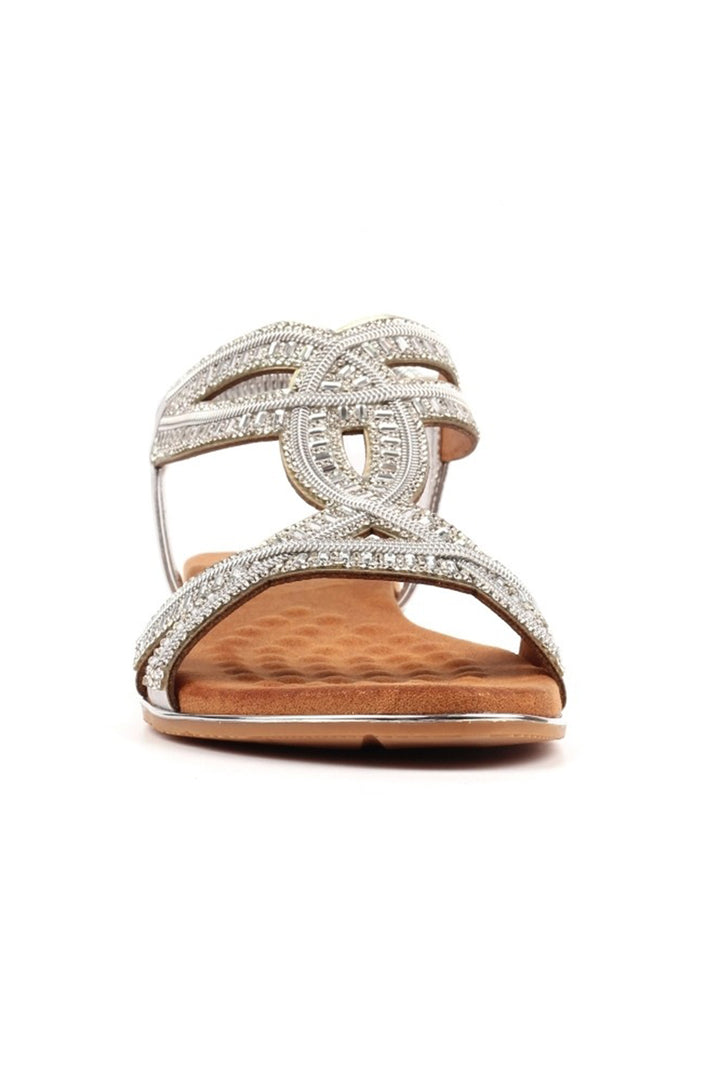 Lunar JLH603 Carrie Silver Jewel Sandals