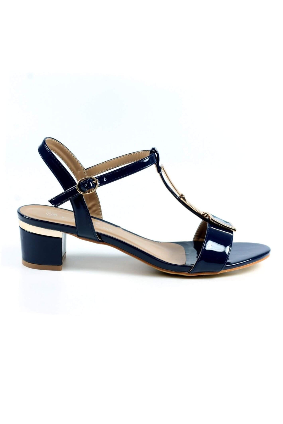 Lunar JLH950 Navy Blaze Patent Low Heel Sandal