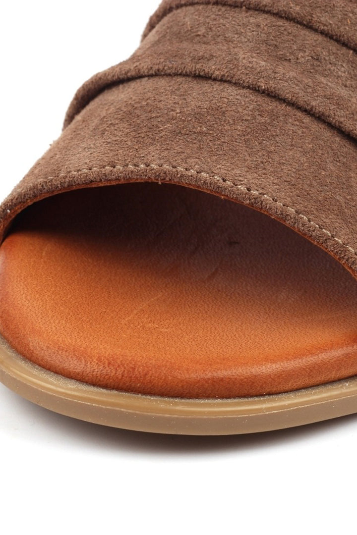 Lunar JLN001TP Jayleen Taupe Suede Leather Sandals
