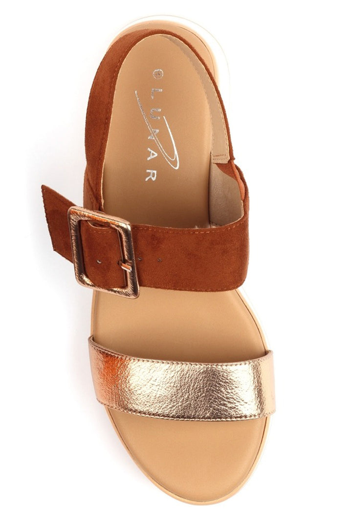 Lunar JLY250 Dion Tan Brown Metallic Sandals