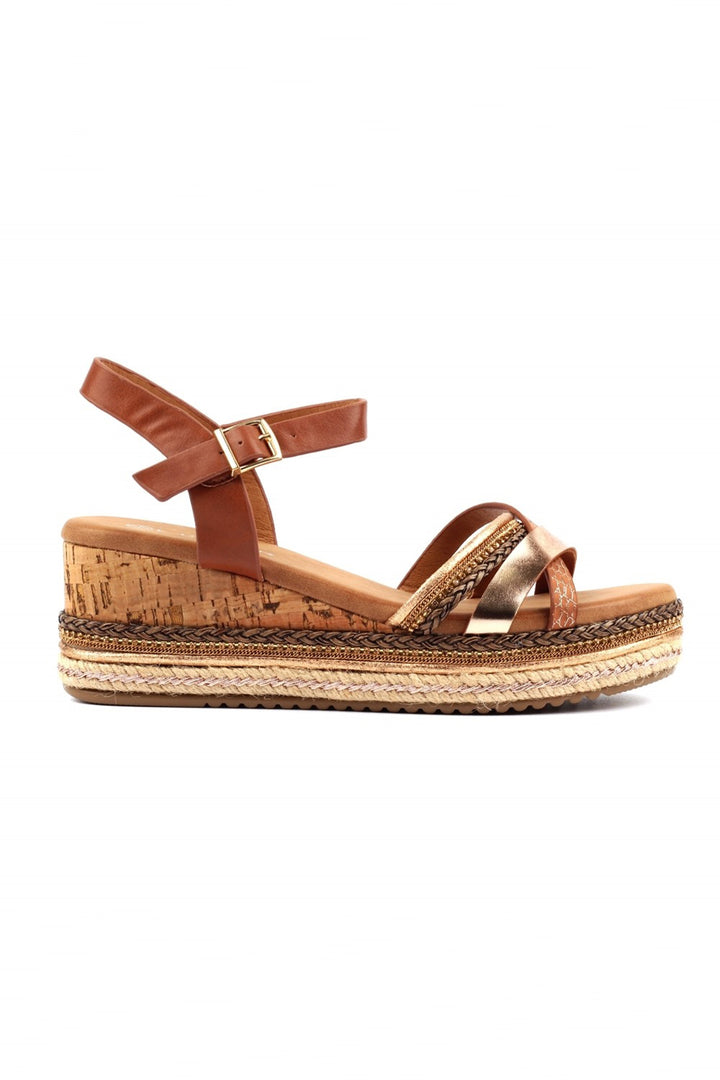 Lunar JLY253 Donna Tan Brown Embellished Sandals