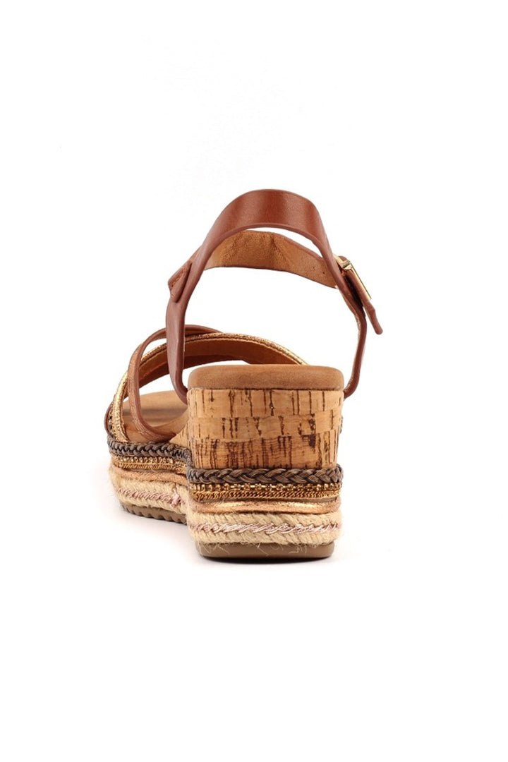 Lunar JLY253 Donna Tan Brown Embellished Sandals