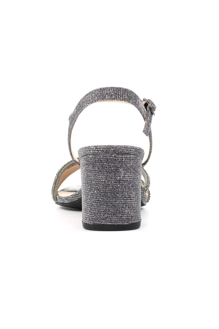 Gray glittery sandal on a white background