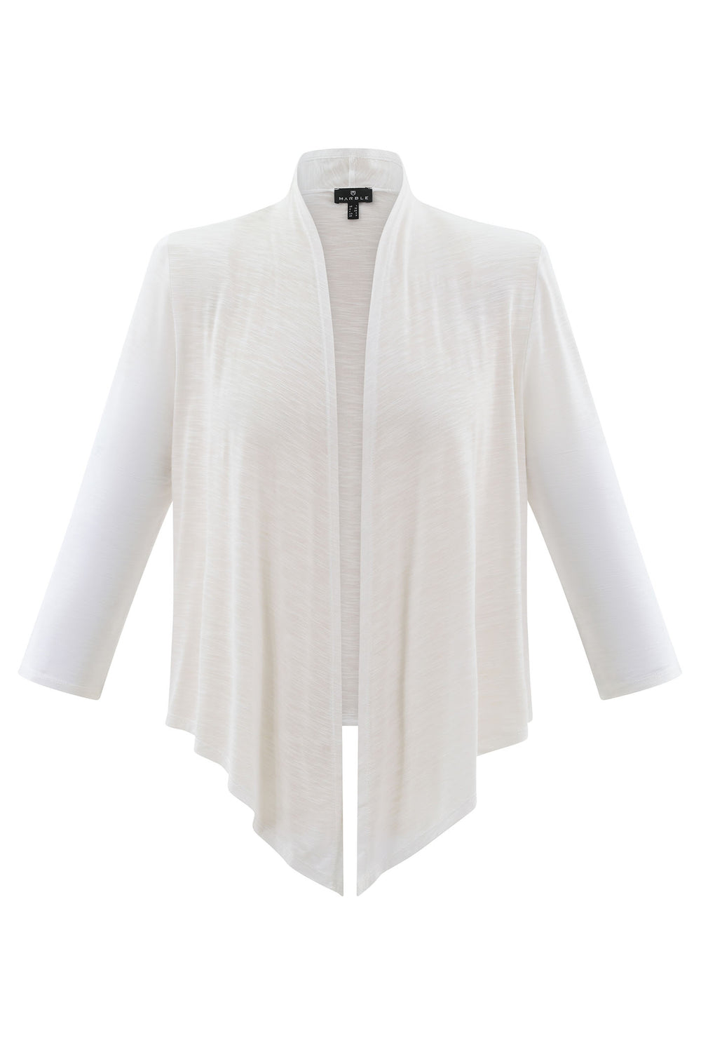 Marble Cardigan White Asymmetric Hem 6541 102 - Experience Boutique