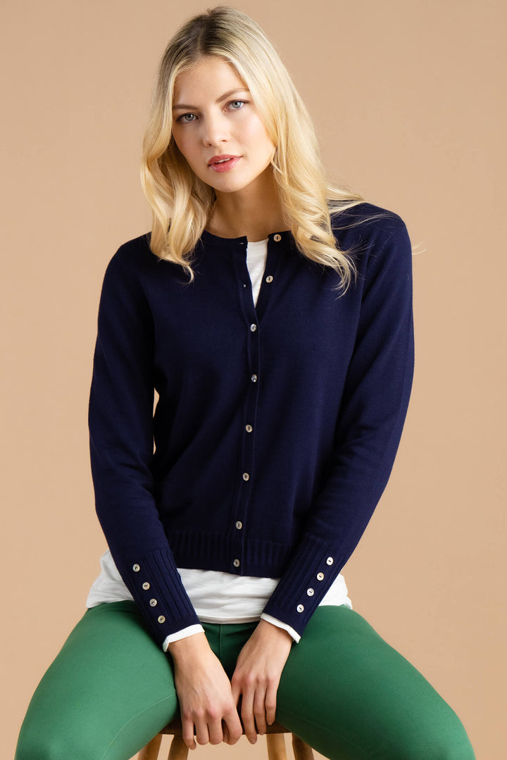Marble Fashion 6309 103 Navy Button Front Cardigan