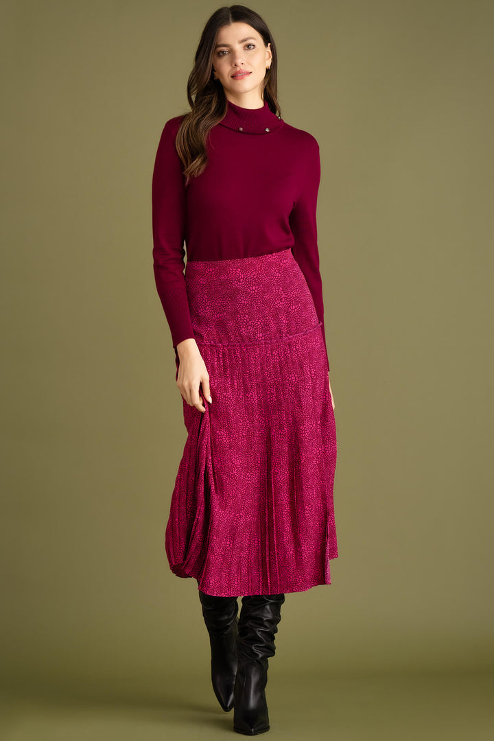 Marble Fashion 6316 205 Burgundy Red Polo Neck Jumper - Experience Boutique