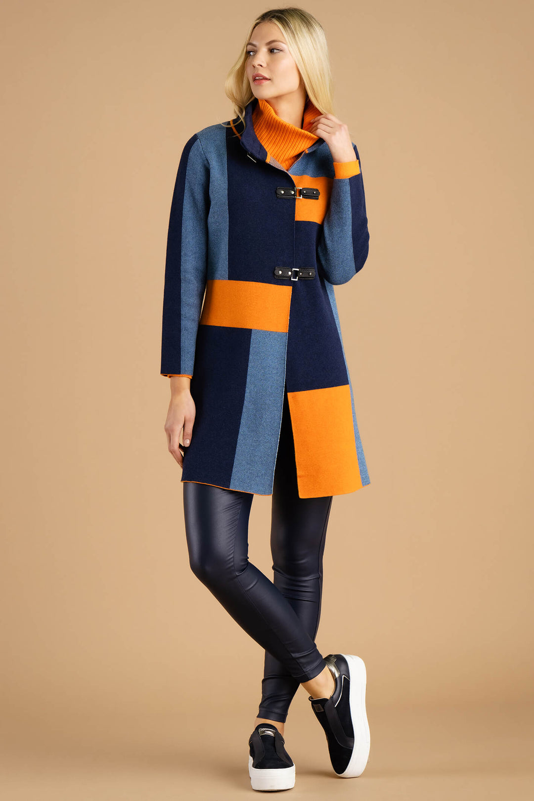 Marble Fashion 6364 211 Blue Long Cardigan Jacket - Experience Boutique