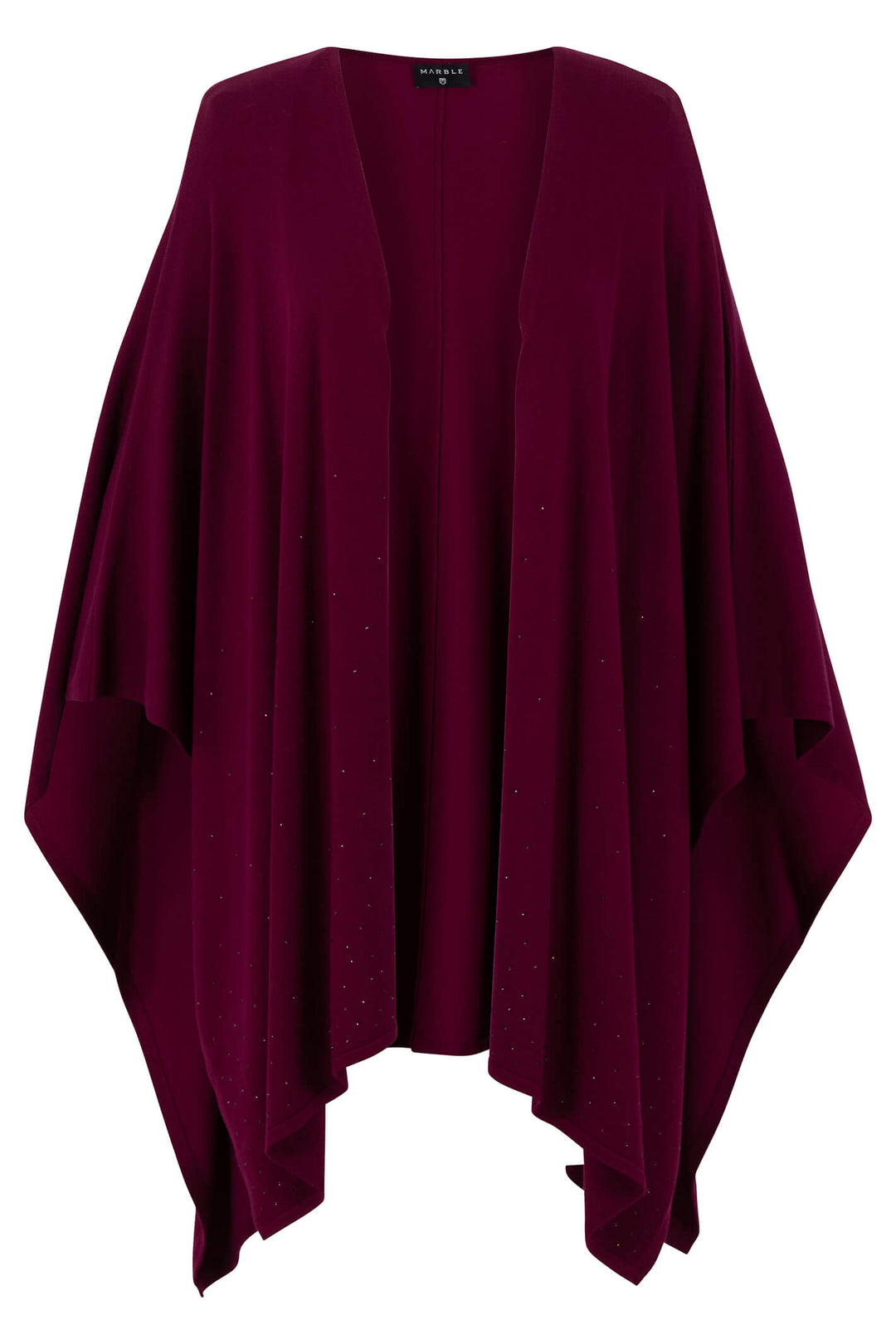 Marble Fashion 7111 205 Burgundy Red Knitted Cape - Experience Boutique