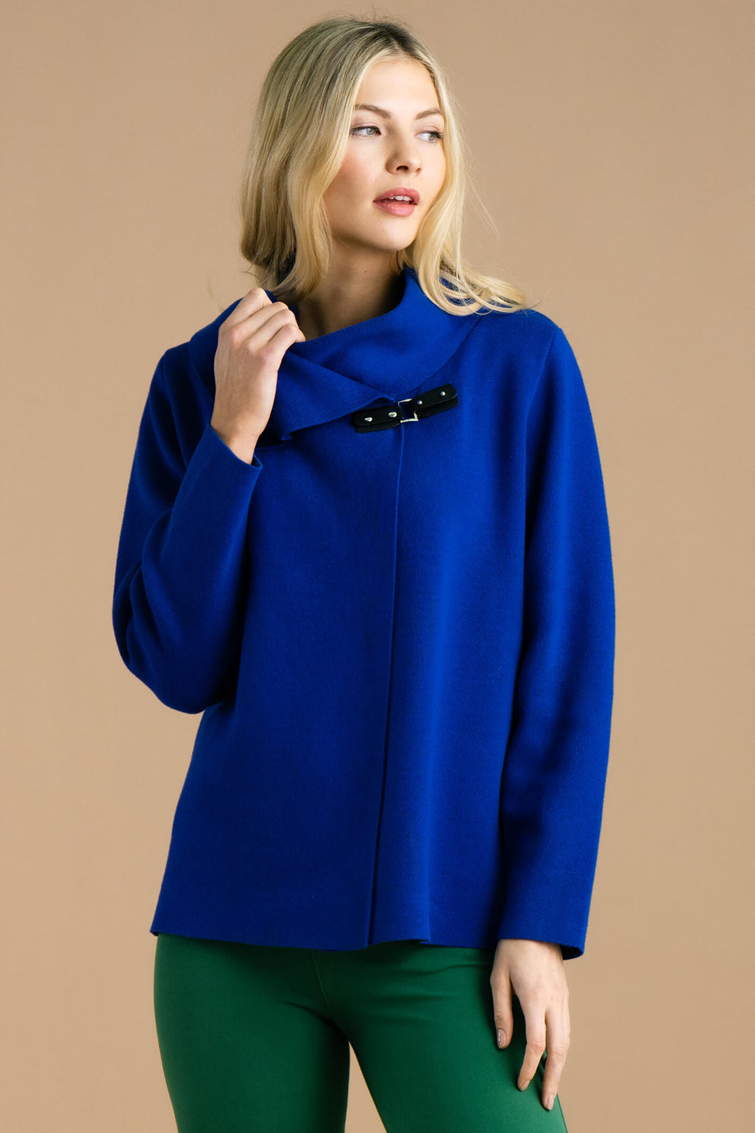Marble Fashion 7178 210 Royal Blue Buckle Cardigan - Experience Boutique