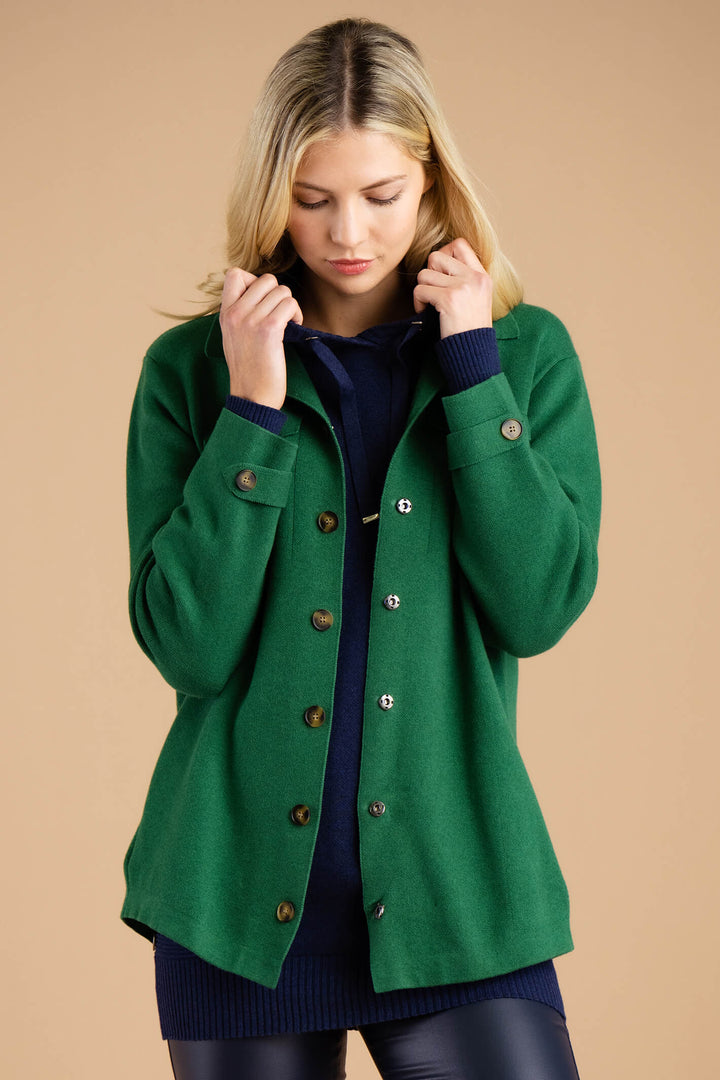 Marble Fashion 7194 212 Green Overshirt Jacket Shacket - Experience Boutique