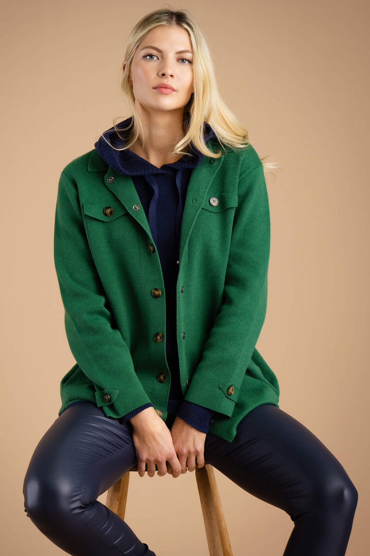 Marble Fashion 7194 212 Green Overshirt Jacket Shacket - Experience Boutique